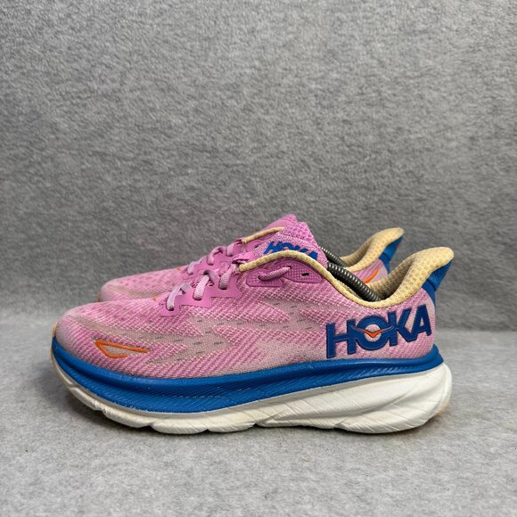 Hoka One One Womens Shoes Size 7 Clifton 9 Pink Running Sneakers 1127896 CSLC - Picture 1 of 10